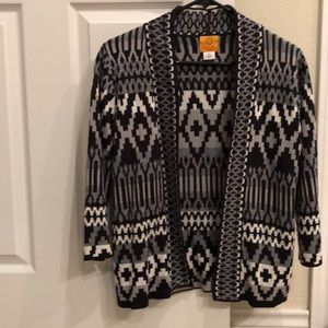 Multicolor open front sweater